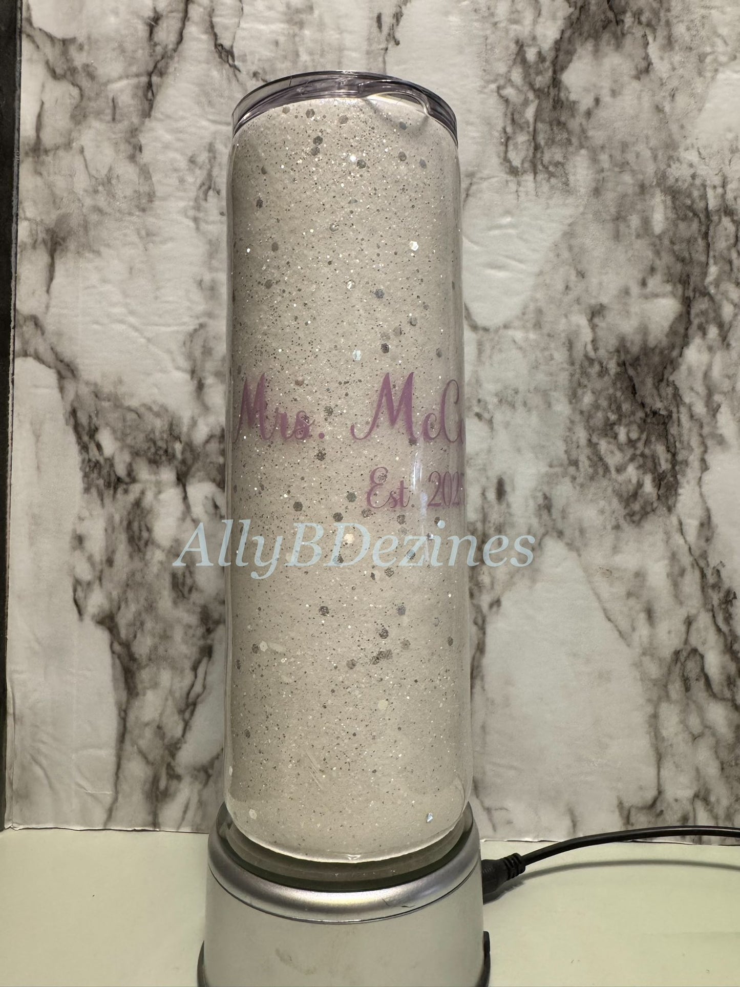 20 oz Skinny White/Silver