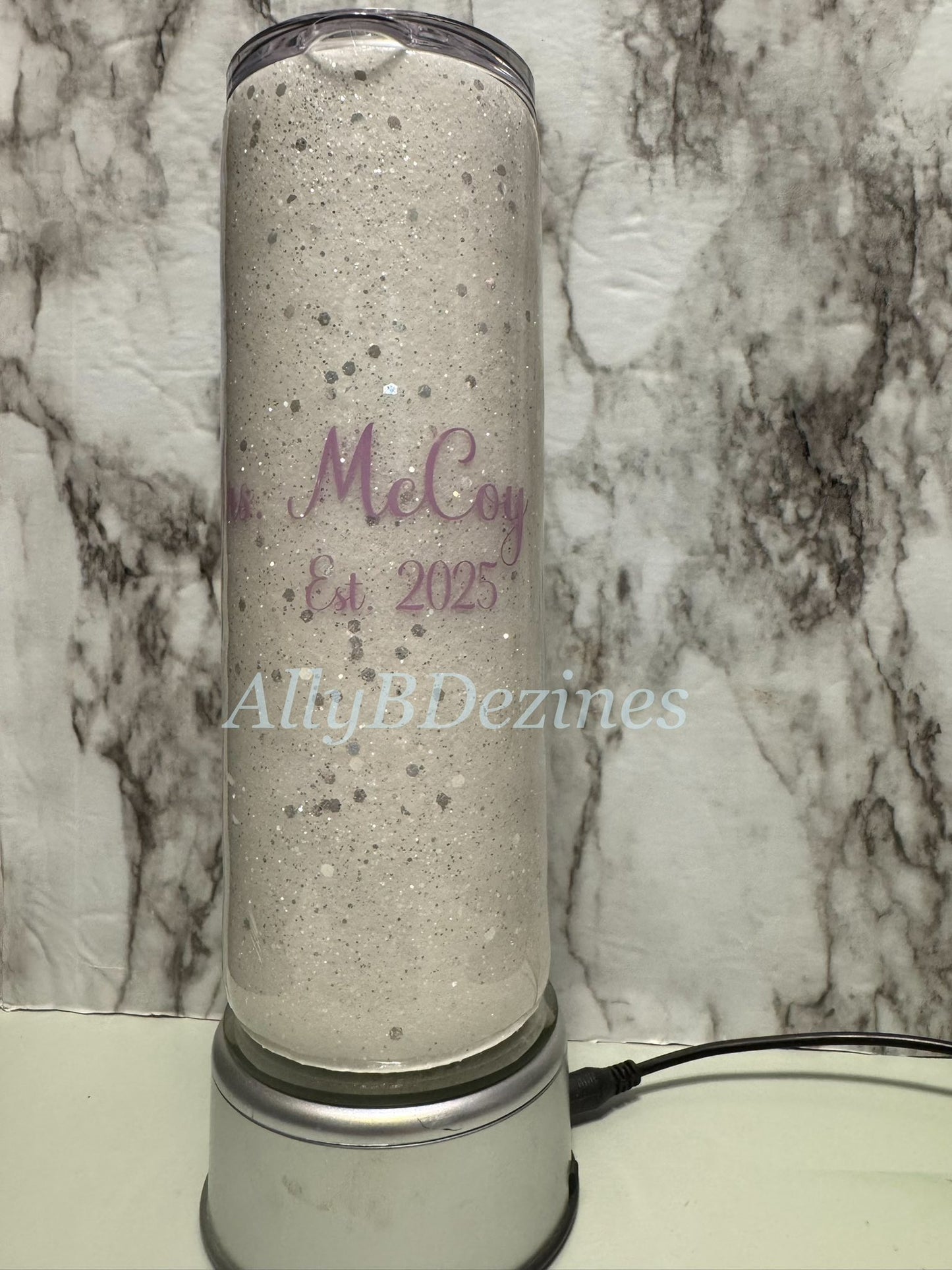 20 oz Skinny White/Silver