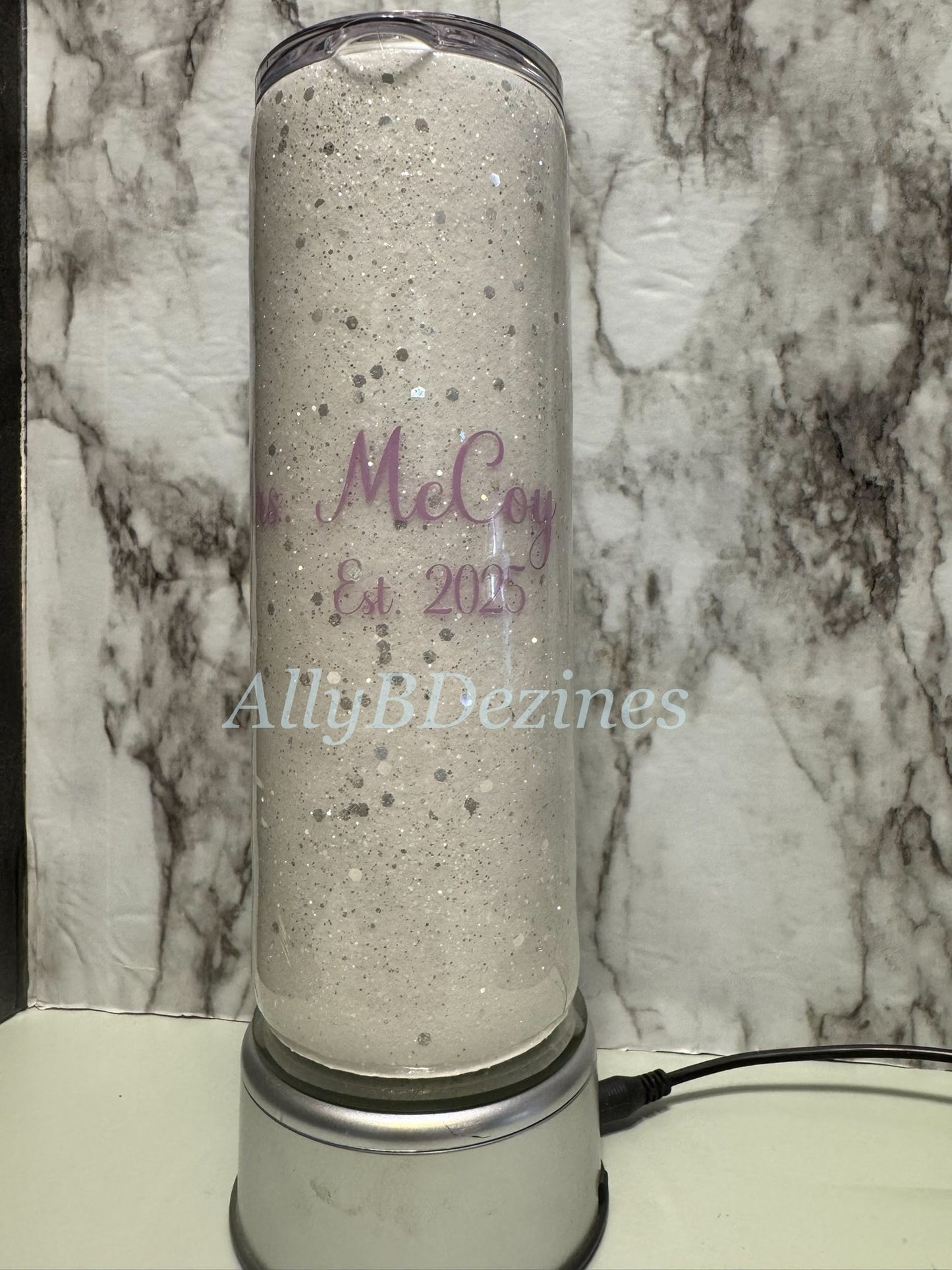 20 oz Skinny White/Silver