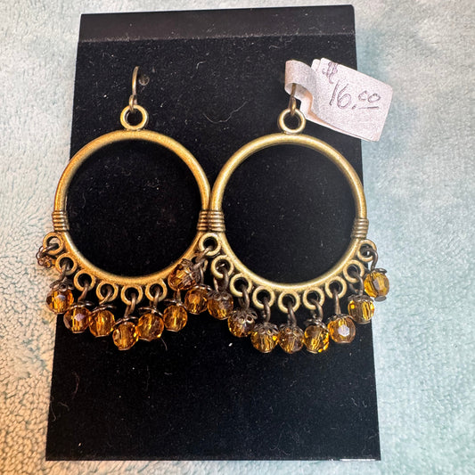 ~ Amber Crystal Dangles ~