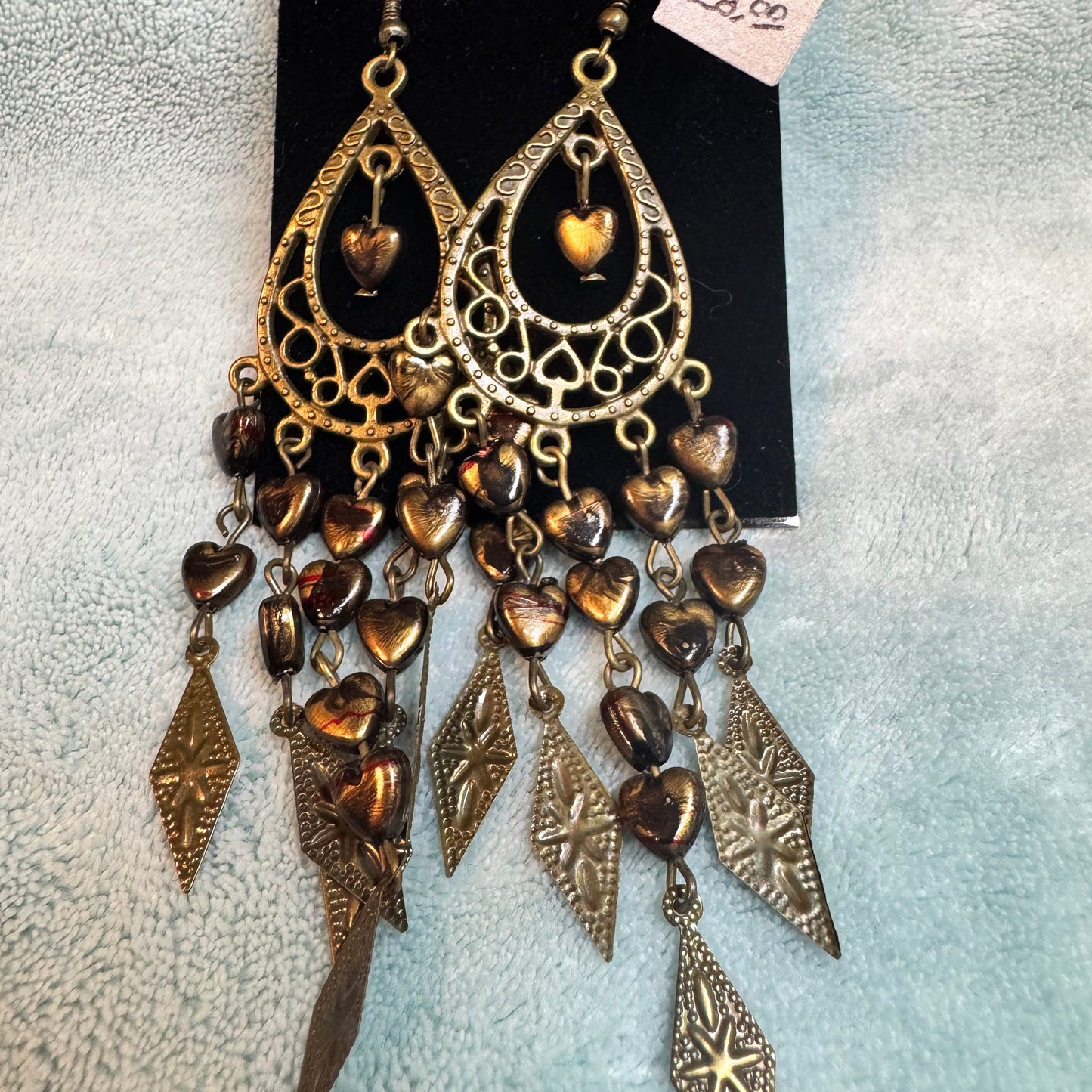 ~ Bronze Heart Dangles ~