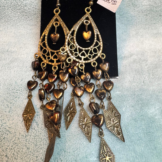 ~ Bronze Heart Dangles ~