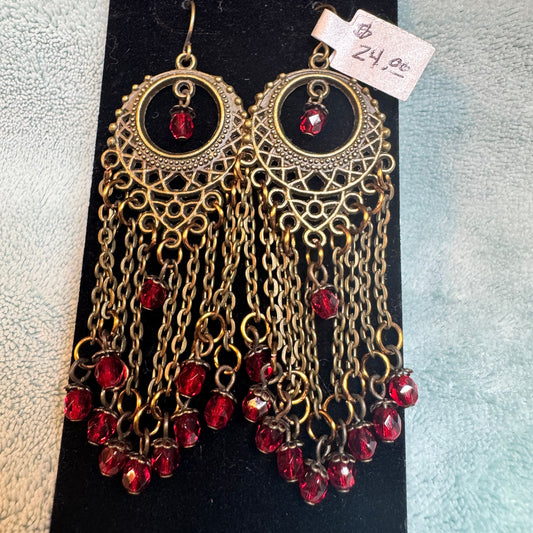 ~ Ruby Red Crystal Dangles ~