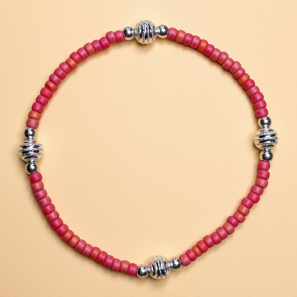 "Coral Rose" w/silver accents