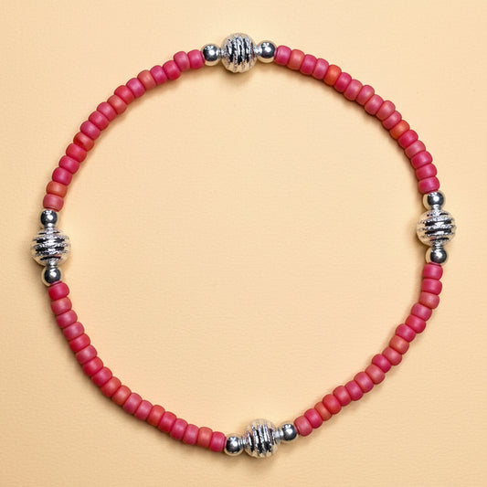 "Coral Rose" w/silver accents