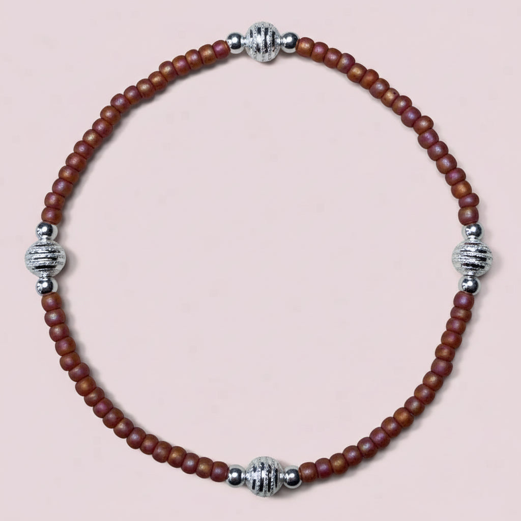 "Orange Rainbow" w/silver accents