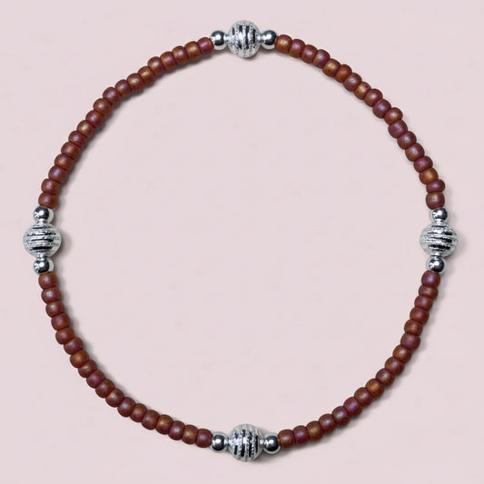 "Orange Rainbow" w/silver accents