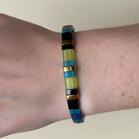 "Lavender-Lime Splash" Tila Bracelet